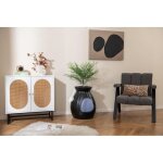 Bac � liti�re pour chat 63l, contr�le odeurs, meuble liti�re chat cach� avec fausse plante, galets, rideau ...