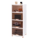 Goplus bacs de rangement de 150 l avec couvercles, conteneurs de rangement empilables � 4 niveaux avec ...