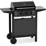Goplus barbecue gaz 24000btu 7, 05 kw avec 3 br�leurs + 3 grilles + 2 tablettes, barbecue gril propane ...