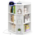 Goplus bibliothèque d'angle avec station de charge, 4 prises, 2 usb, 3 niveaux avec 9 casiers pour jouets, ... Goplus bibliothèque d'angle avec station de charge, 4 prises, 2 usb, 3 niveaux avec 9 casiers pour jouets, ...