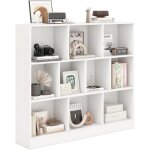 Goplus biblioth�que, meuble rangement enfant avec 10 cubes ouvertes, �tag�re rangement � 3 niveaux pour ...