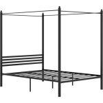 Goplus cadre de lit � baldaquin, lit 140x200 avec sommier m�tal espace de rangement, lit double sommier ...