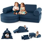 Goplus - canap enfant convertible 13 pcs, blocs de construction en mousse, housses amovibles et lavables, ...