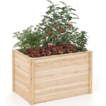 Goplus - carr� potager 0, 36 m� en bois de sapin massif, grand bac de jardin avec base ouverte pour fleurs, ...