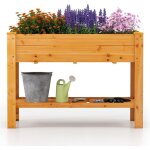 Goplus - carré potager sur pieds en bois, jardinière surélevée & Étagère de rangement, trous de drainage, ... Goplus - carré potager sur pieds en bois, jardinière surélevée & Étagère de rangement, trous de drainage, ...