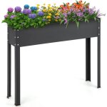 Goplus - carré potager sur pieds avec pieds métalliques, 80cm jardinière surélevée avec trou de drainage, ... Goplus - carré potager sur pieds avec pieds métalliques, 80cm jardinière surélevée avec trou de drainage, ...