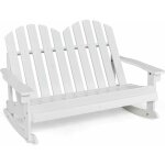 Goplus chaise  bascule adirondack 2 personnes pour enfants charge 100kg, en bois de sapin avec dossier ...