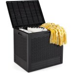 Goplus coffre de jardin exterieur etanche 96l, coffre exterieur etanche hdpe verrouillable v�rin � gaz, ...