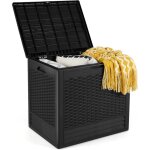 Goplus coffre de jardin exterieur etanche 96l, coffre exterieur etanche hdpe verrouillable v�rin � gaz, ...
