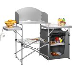 Goplus cuisine camping exterieur, table placard pliable de camping avec sac de transport, pliante avec ...