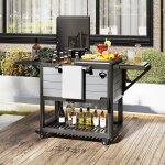 Goplus desserte glaci�re bar roulante, chariot jardin exterieur roulettes avec 2 plan �tendu grande capacit� ...