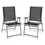 Goplus - ensemble de 2 chaises de jardin en textilène avec cadre métallique, chaises pliantes avec dossier ... Goplus - ensemble de 2 chaises de jardin en textilène avec cadre métallique, chaises pliantes avec dossier ...