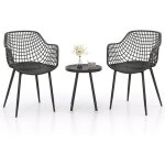 Ensemble de bistrot 3 pices, salon de jardin 2 personnes avec siges elargis, table de jardin d'extrieur ...
