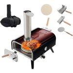 Four à pizza extérieur à bois, pierre à pizza rotative de 30cm, pelle à pizza et thermomètre, sac de ... Four à pizza extérieur à bois, pierre à pizza rotative de 30cm, pelle à pizza et thermomètre, sac de ...