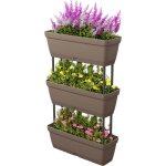 Goplus - jardinieres exterieur avec 6 pots de plantes, carre potager en plastique avec tapis en maille ...