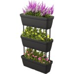Goplus - jardinieres exterieur avec 6 pots de plantes, carre potager en plastique avec tapis en maille ...