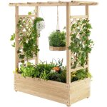 Jardinière avec treillis en bois, avec trou de drainage pour plantes grimpantes, fleurs, jardinière pour ... Jardinière avec treillis en bois, avec trou de drainage pour plantes grimpantes, fleurs, jardinière pour ...