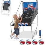 Goplus jeu de basketball arcade pliable, 2 paniers et 4 ballons, 8 modes de jeux, capteur �lectrique, ...