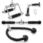 Goplus - kit de 4 accessoires de machine  cble de musculation, corde triceps, poigne double 'd', poigne ...