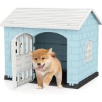 Goplus niche pour chien exterieur xxl en pp, cabane chien imperm�able&ventil�, maison pour chiot interieur ...