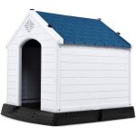 Niche pour chien en plastique avec trous de ventilation et plancher surlev, maison pour chien avec ...