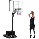 Goplus - panier de basket - ball mobile, hauteur rglable 2, 36  3, 05m, sac de poids & base remplissable, ...