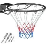 Goplus - panier de basket mural ?45cm, cercle en m�tal avec filet, anneau de basket int�rieur et ext�rieur, ...