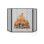 Pare feu chemine pliable 3 panneaux en fer, cran de chemine pare - tincelles, grille de protection, ...