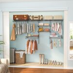 Goplus lot de penderie murale de 122 - 244 cm, porte v�tements dressing diy avec �tag�res ouvertes, barres ...