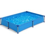 Goplus piscine hors sol 2, 28 x 1, 59 x 0, 42 m, piscine enfant rectangulaire tubulaires avec cadre en ...