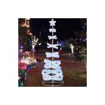 Goplus sapin de nol lumineux 210cm spirale pr - illumin, arbre artificiel led blanc avec 341 lumires, ...