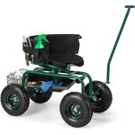 Sige de jardin roulant, 2 poignes de direction, tabouret de jardinage roulant avec sige pivotant 360& ...