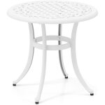 Goplus table jardin en fonte aluminium vintage r�tro, table balcon ext�rieur ronde de d. 60 x 53 cm, ...