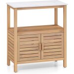 Goplus table de rempotage en bois d'acacia, armoire ext�rieure de rangement avec plateau en r�sine, �tag�re ...