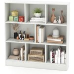 Goplus - tagre 8 - cube, bibliothque de rangement  3 niveaux avec compartiments ouverts, 2 kits anti ...