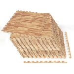 Goplus tapis de protection fitness puzzle en mousse eva, tapis de sport de sol 12 dalles effect bois, ...