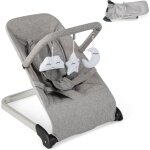 Goplus - transat bebe pliable, transat volutif sige sauteur avec arche de jouets amovible et 5 points ...