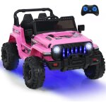 Goplus voiture electrique enfants 2 places, quad 4x4 electrique enfants 12v avec t�l�commande 2, 4g & ...