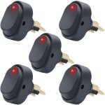 5 pices 12v 30a spst 3 broches on / off rond point led lumire bouton - poussoir interrupteur  bascule ...