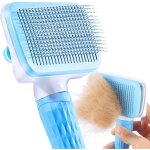 Brosse chiens chats, autonettoyante brosse poils morts pour chat chien, enl�vement efficace jusqu'� 95% ...