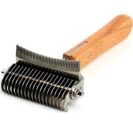 Brosse d'�pilation 2 en 1 pour chien, 20 lames avec peigne incurv�, outil d'�pilation pour animaux � ...