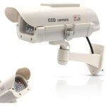Camra factice extrieur - fausse camra de vidosurveillance avec led clignotante - panneau solaire ...