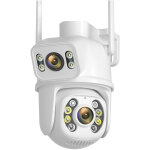 Gotrays - camra de surveillance hd 6mp  double objectif camra exterieur wifi vision nocturne