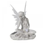 Pd1539 statue de jardin secret des f�es : f�e contemplation r�sine