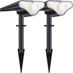 Spot solaire extrieur, led lampes solaires etanche ip66, projecteur solaire rglable 650lm , lumire ...