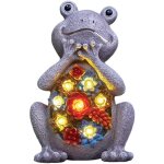 Statue de grenouille solaire decoration jardin exterieur - sculptures de grenouilles deco avec lampe ...