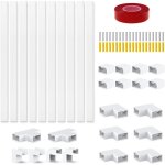 Goulotte cable, 10 pi�ces de 40 cm de long cache fil tv mural, 20 x 10 mm cache cable blanc, avec mat�riel ...