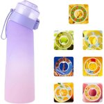Gourde sport, 650ml �tanches gourde paille, �quip� de avec dosettes en 7 saveurs, pods parfum�s pour ...