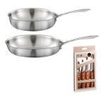 Gourmet - lot de 1 po�le inox 28 cm, 1 sauteuse inox 24 cm, 1 coffret 4 couteaux de cuisine
