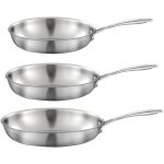 Gourmet - lot de 3 po�les inox 24 - 28 - 32cm